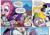 Size: 781x544 | Tagged: safe, artist:andy price, idw, cha cha, pinkie pie, rarity, spike, twilight sparkle, alicorn, dragon, llama, pony, unicorn, friendship is magic #75, g1, g4, spoiler:comic, baseball, book, comic, female, food, male, mare, pony friends, popcorn, thimble, twilight sparkle (alicorn), winged spike, wings