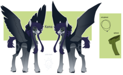 Size: 3300x2016 | Tagged: safe, artist:skimea, oc, oc only, oc:kama, pegasus, pony, bat wings, female, high res, mare, reference sheet, solo, wings