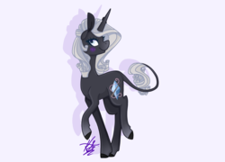 Size: 5000x3600 | Tagged: safe, artist:bubowl, part of a set, rarity, pony, unicorn, g4, alternate design, blushing, cutie mark, female, leonine tail, mare, raised hoof, redesign, simple background, smiling, solo, white background, white mane, zoom layer