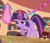 Size: 1033x881 | Tagged: safe, screencap, twilight sparkle, pony, unicorn, g4, my little pony: friendship is magic, secret of my excess, >:), bookshelf, confetti, cropped, cutie mark, determined, female, glowing horn, golden oaks library, grin, horn, levitation, magic, mare, pawing the ground, raised hoof, smiling, smirk, solo, telekinesis, unicorn twilight, washcloth