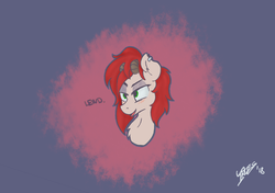 Size: 1227x865 | Tagged: safe, artist:irdes, oc, oc only, oc:volly, pony, bust, female, horns, mare, portrait, solo