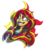 Size: 2156x2348 | Tagged: safe, artist:zombieapple224, sunset shimmer, equestria girls, g4, my little pony equestria girls: friendship games, bust, clothes, cutie mark, dress, female, high res, jacket, portrait, simple background, solo, sunshine shimmer, transparent background