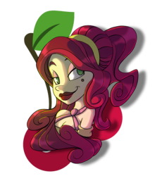 Size: 2156x2348 | Tagged: safe, artist:zombieapple224, cherry jubilee, equestria girls, g4, bust, cutie mark, equestria girls-ified, female, high res, lidded eyes, portrait, simple background, solo, transparent background