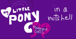 Size: 1261x647 | Tagged: safe, artist:round trip, screencap, round trip's mlp equestria girls in a nutshell, equestria girls, g4, in a nutshell, my little pony logo, no pony, stylistic suck, title card, youtube link