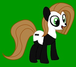 Size: 560x500 | Tagged: safe, artist:diegotan, edit, oc, oc:pun, panda, pony, green background, ms paint, recolor, simple background