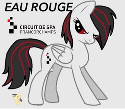 Size: 750x654 | Tagged: safe, artist:forzaveteranenigma, oc, oc only, oc:eau rouge, pony, base used, circuit de spa francorchamps, eau rouge, simple background, watermark, white background