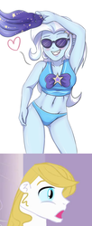 Size: 871x2133 | Tagged: safe, artist:sumin6301 edits, edit, editor:jdueler11, prince blueblood, trixie, equestria girls, equestria girls series, forgotten friendship, g4, adorasexy, armpits, beach shorts swimsuit, belly button, bikini, bikini bottom, breasts, cleavage, clothes, cute, diatrixes, equestria girls-ified, female, heart, male, sarong, sexy, ship:bluetrix, shipping, shipping domino, simple background, smiling, straight, sunglasses, surprised blueblood, swimsuit, trixie's beach shorts swimsuit, white background