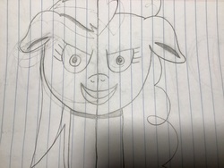 Size: 3264x2448 | Tagged: safe, artist:asiandra dash, artist:bendy and the little ponies, artist:rainbow factory dash, pinkie pie, rainbow dash, pony, fanfic:cupcakes, fanfic:rainbow factory, two sided posters, g4, evil, high res, lined paper, pencil drawing, pencil shading, rainbow factory dash, traditional art