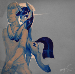Size: 3208x3152 | Tagged: safe, artist:angusdra, twilight sparkle, human, pony, unicorn, g4, clothes, female, high res, mare