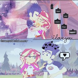 Size: 750x750 | Tagged: safe, artist:@sunsettshimmer, edit, edited screencap, screencap, flash sentry, sunset shimmer, equestria girls, g4, my little pony equestria girls: legend of everfree, female, male, ship:flashimmer, shipping, straight
