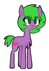 Size: 700x1000 | Tagged: safe, artist:provolonepone, spike, pony, g4, barb, cutie mark, female, mare, ponified, ponified barb, ponified spike, rule 63, solo, species swap