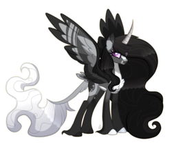Size: 2563x2318 | Tagged: safe, artist:sugaryicecreammlp, oc, oc only, oc:elenor, alicorn, pony, concave belly, curved horn, female, high res, horn, mare, simple background, slender, solo, thin, transparent background, unshorn fetlocks