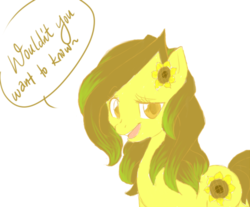 Size: 500x413 | Tagged: safe, artist:laceymod, oc, oc only, oc:sunflower, earth pony, pony, ask lovelace, female, mare, solo