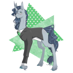 Size: 2000x2000 | Tagged: safe, artist:lastaimin, oc, oc only, oc:sky macklin, alicorn, pony, clothes, high res, male, solo, stallion, suit