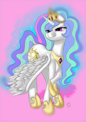 Size: 2480x3507 | Tagged: safe, artist:elbenjaftw, princess celestia, pony, g4, female, filter, high res, solo