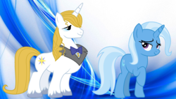 Size: 2268x1292 | Tagged: safe, artist:lucymarie2000, prince blueblood, trixie, pony, g4, female, male, ship:bluetrix, shipping, straight