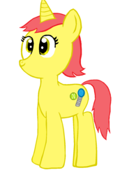 Size: 844x1300 | Tagged: safe, artist:nightshadowmlp, oc, oc only, oc:game point, pony, unicorn, female, show accurate, simple background, smiling, solo, white background