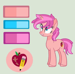 Size: 1024x1009 | Tagged: safe, artist:rose-moonlightowo, oc, oc only, oc:royal hazeline, pony, unicorn, female, mare, offspring, parent:cheerilee, parent:trenderhoof, simple background, solo