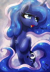 Size: 900x1300 | Tagged: safe, artist:joakaha, princess luna, alicorn, pony, g4, chest fluff, crying, female, mare, open mouth, solo