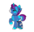 Size: 2707x2622 | Tagged: safe, artist:bellatwix, oc, oc only, oc:starry blues, pony, unicorn, choker, ear piercing, earring, eyebrows, eyebrows visible through hair, female, fishnet stockings, high res, jewelry, looking at you, mare, markings, multicolored hair, one eye closed, piercing, raised hoof, smiling, solo, wink