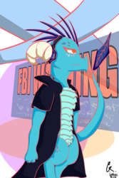 Size: 1440x2160 | Tagged: safe, artist:chiptunebrony, princess ember, cyborg, g4, clothes, coat, digital art, fbi, hologram, internet, name, screen, signature, style emulation, summer wars, symbols, warning, wingless