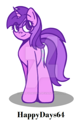 Size: 400x598 | Tagged: safe, artist:happydays64, amethyst star, sparkler, pony, unicorn, g4, awwmethyst star, cute, deviantart watermark, eye clipping through hair, female, mare, obtrusive watermark, simple background, solo, watermark, white background