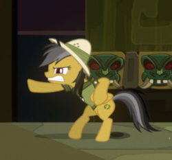 Size: 703x654 | Tagged: safe, screencap, daring do, pony, g4, read it and weep, bipedal, cropped, female, gritted teeth, narrowed eyes, solo