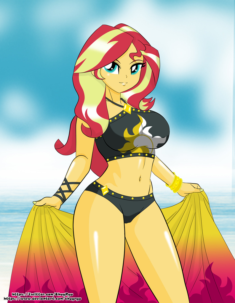 1980148 Suggestive Artist Chuyryu Sunset Shimmer Equestria Girls