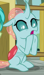 Size: 260x444 | Tagged: safe, screencap, ocellus, sandbar, changedling, changeling, g4, school daze, cropped, female, offscreen character, shocked