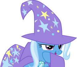 Size: 5000x4381 | Tagged: safe, artist:dashiesparkle, trixie, pony, unicorn, g4, my little pony: friendship is magic, to change a changeling, .svg available, absurd resolution, cape, clothes, female, hat, mare, open mouth, simple background, solo, transparent background, trixie's cape, trixie's hat, vector