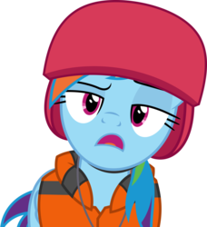 Size: 4556x5000 | Tagged: safe, artist:dashiesparkle, rainbow dash, pegasus, pony, non-compete clause, .svg available, absurd resolution, clothes, female, helmet, lifejacket, looking at you, mare, open mouth, simple background, solo, transparent background, vector