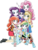 Size: 1486x1969 | Tagged: dead source, safe, artist:ritalux, edit, applejack, fluttershy, pinkie pie, rainbow dash, rarity, sci-twi, sunset shimmer, twilight sparkle, equestria girls, g4, my little pony equestria girls: better together, background removed, bad edit, humane five, humane seven, humane six, not a vector