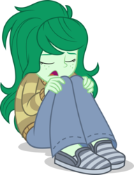 Size: 5000x6509 | Tagged: safe, artist:luckreza8, wallflower blush, equestria girls, equestria girls specials, g4, my little pony equestria girls: better together, my little pony equestria girls: forgotten friendship, absurd resolution, clothes, eyes closed, female, pants, sad, simple background, sitting, solo, sweater, transparent background, vector