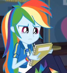 Size: 1052x1139 | Tagged: safe, edit, edited screencap, screencap, rainbow dash, equestria girls, g4, my little pony equestria girls: better together, the finals countdown, crying