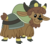 Size: 1256x1117 | Tagged: safe, artist:deadpoolmaxii, yuffie, yak, g4, party pooped, calf, clothes, cloven hooves, female, hat, horn, horn ring, simple background, solo, transparent background, vector, yak calf