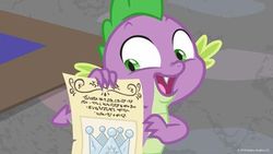 Size: 400x225 | Tagged: safe, screencap, spike, dragon, g4, season 9, sparkle's seven, crown, hard-won helm of the sibling supreme, male, solo, winged spike, wings, written equestrian