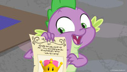 Size: 400x225 | Tagged: safe, edit, edited screencap, screencap, spike, dragon, g4, season 9, sparkle's seven, male, solo, super crown, super mario bros., toadette