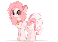 Size: 999x710 | Tagged: safe, artist:php146, oc, oc only, oc:morning radiance, pegasus, pony, bell, bell collar, collar, eye clipping through hair, female, mare, simple background, solo, white background