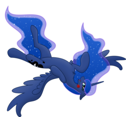 Size: 5000x4638 | Tagged: safe, artist:negatif22, princess luna, alicorn, pony, g4, absurd resolution, female, flower, looking at you, lying down, open mouth, rose, simple background, solo, transparent background, vector