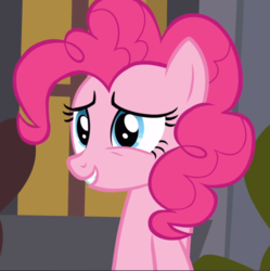 Size: 934x939 | Tagged: safe, screencap, pinkie pie, earth pony, pony, a friend in deed, g4, close-up, cropped, female, mare, smiling, solo