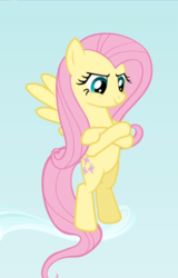 Size: 601x938 | Tagged: safe, screencap, fluttershy, pegasus, pony, putting your hoof down, cropped, crossed hooves, female, flying, mare, proud, smiling, smirk, solo, spread wings, wings