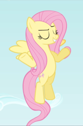 Size: 625x939 | Tagged: safe, screencap, fluttershy, pegasus, pony, g4, putting your hoof down, cropped, eyes closed, female, flying, mare, raised eyebrow, smiling, smirk, smug, solo, spread wings, wings