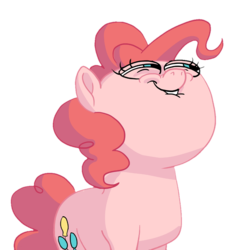 Size: 983x983 | Tagged: safe, artist:docwario, edit, pinkie pie, earth pony, pony, g4, secrets and pies, cropped, female, just one bite, lip bite, mare, meme, parody, rapeface, shit eating grin, solo, spongebob squarepants, squint, trollface, you like krabby patties don't you squidward?
