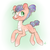 Size: 2000x2000 | Tagged: safe, artist:katyusha, oc, oc only, oc:maybree, earth pony, pony, bandaids, blank flank, enthusiasm, female, filly, freckles, green eyes, hair bun, happy, high res, purple hair, solo, tomboy