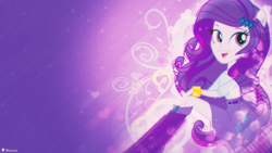 Size: 1920x1080 | Tagged: safe, artist:aqua-pony, artist:illumnious, edit, rarity, equestria girls, g4, belt, boots, clothes, female, open mouth, ponied up, shoes, skirt, smiling, solo, wallpaper, wallpaper edit