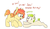 Size: 1003x577 | Tagged: safe, artist:redxbacon, oc, oc only, oc:golden keylime, oc:sunny lane, oc:trash, pony, cute, female, filly, raspberry, raspberry noise, sisters, tongue out, younger