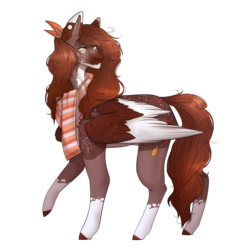 Size: 2500x2500 | Tagged: safe, artist:bluefor3v3r, oc, oc only, oc:autumn breeze, pegasus, pony, clothes, female, high res, mare, scarf, simple background, solo, transparent background, two toned wings
