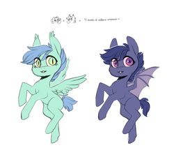 Size: 943x847 | Tagged: safe, artist:amphoera, oc, bat pony, pegasus, pony