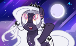 Size: 950x584 | Tagged: safe, artist:nocturnal-moonlight, oc, oc only, oc:astrella, earth pony, pony, female, mare, offspring, parent:princess luna, solo