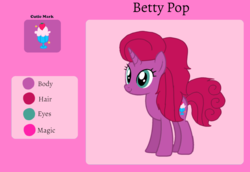 Size: 1446x996 | Tagged: safe, artist:徐詩珮, oc, oc:betty pop, pony, unicorn, g4, my little pony: the movie, female, magical lesbian spawn, mare, next generation, offspring, parent:glitter drops, parent:tempest shadow, parents:glittershadow, reference sheet